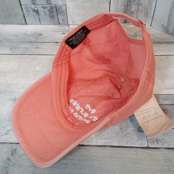 New Vibe Headwear Live In The Sunshine 100% Cotton Peach Color Baseball Hat Cap - Picture 6 of 10